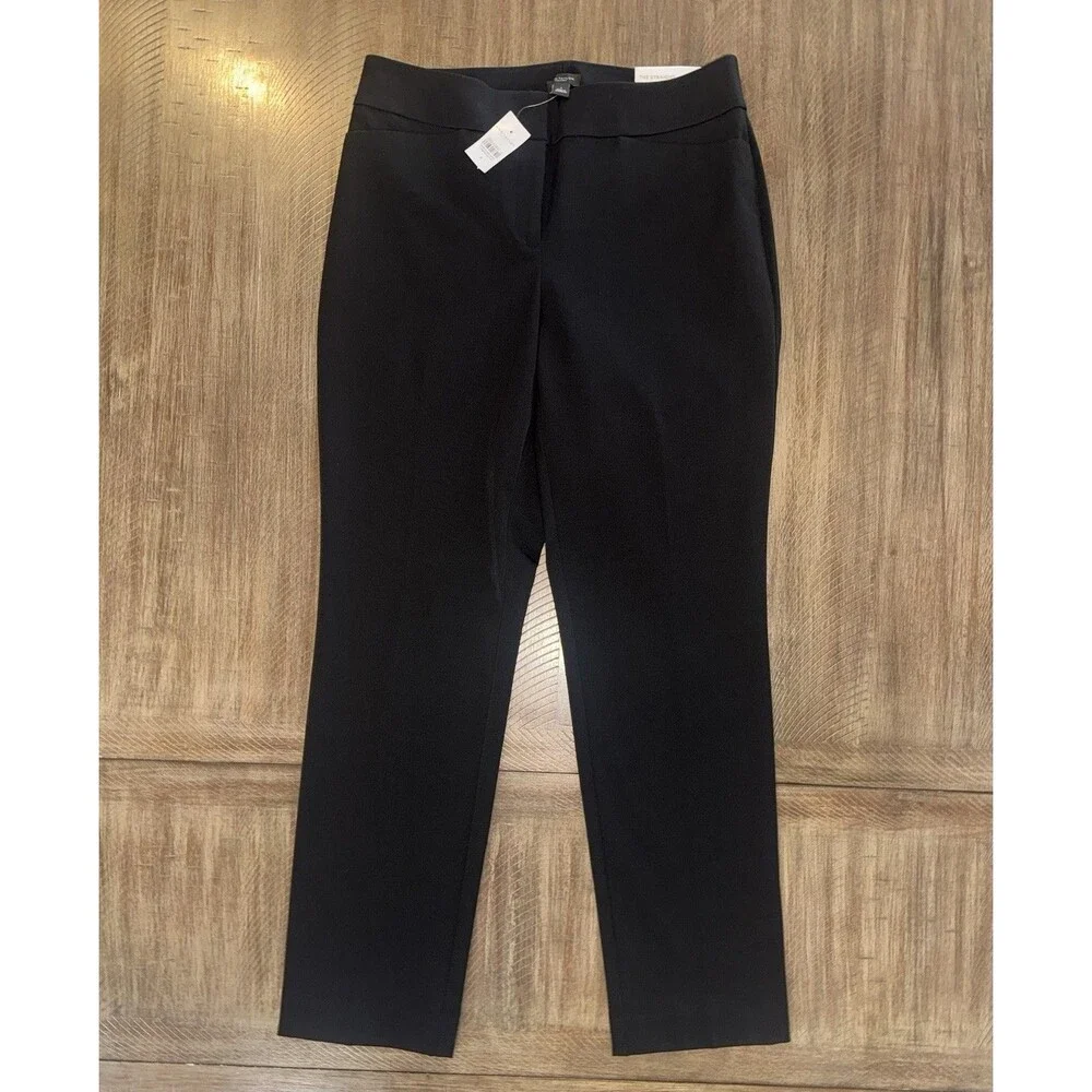 NWT Ann Taylor Curvy Fit Straight Leg Black Dress Pants Mid Rise Women’s Size 4